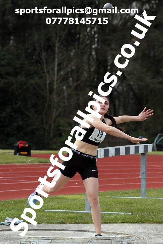 Shot putt, 2021 NECAA Open Graded Meeting, Morpeth. Photo: David T. Hewitson/Sports for All Pics